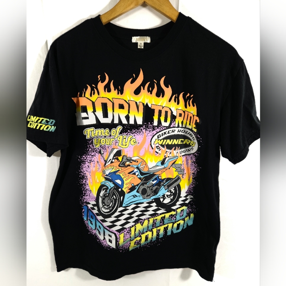 Born To Ride Time Of Your Life 1998 Black Limited Edition Biker T-Shirt Size MED